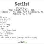 Shiraz Lane setlist